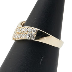 K18YG イエローゴールド ダイヤ0.39ct リング 指輪 レディース 12号 【中古】