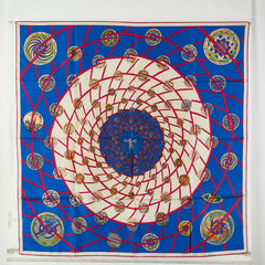 エルメス カレ90 LES FEUX DE L'ESPACE 宇宙の花火 スカーフ ホワイト マルチカラー レディース HERMES 【中古】