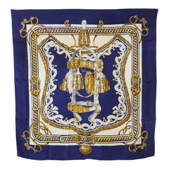 エルメス カレ90 BRIDE DE COUR 法廷の勒 スカーフ ネイビー マルチカラー レディース HERMES 【中古】