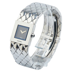 シャネル マトラッセ 腕時計 H0009 クオーツ ブラック文字盤 ステンレススチール レディース CHANEL 【中古】