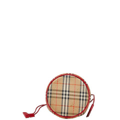 バーバリー ノバチェック シャドーホース ポーチ ベージュ マルチカラー キャンバス レザー レディース BURBERRY 【中古】