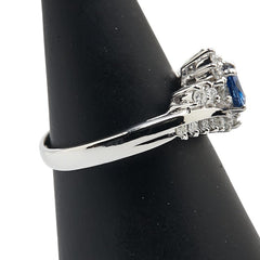 ノーブランド Pt900 プラチナ サファイア0.59ct ダイヤ0.31ct リング 指輪 レディース no brand 12.5号 【中古】