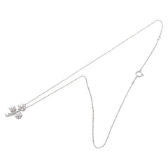 ノーブランド K18WG ホワイトゴールド ダイヤ0.60ct フラワー 花 モチーフ ネックレス レディース no brand 【中古】