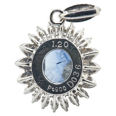 ノーブランド Pt900 プラチナ サファイア1.20ct ダイヤ0.36ct ペンダントトップ レディース no brand 【中古】