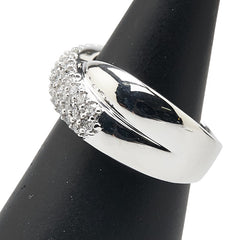 ノーブランド K18WG ホワイトゴールド ダイヤ リング 指輪 レディース no brand 14号 【中古】