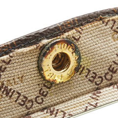 セリーヌ マカダム リップスティックケース ミラー ブラウン ゴールド PVC メッキ レディース CELINE 【中古】