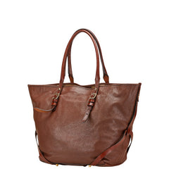 バーバリー ノバチェック トートバッグ ブラウン レザー レディース BURBERRY 【中古】