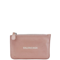 バレンシアガ ロゴ コインケース 637130 ピンク レザー レディース BALENCIAGA 【中古】