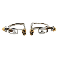 アレキサンダーマックイーン フープ スタッド ピアス シルバー ゴールド メタル レディース Alexander McQueen 【中古】