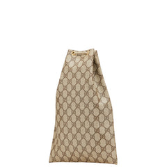 グッチ GGスプリーム オールドグッチ ポーチ 巾着バッグ 97.19.303 ベージュ ブラウン PVC レザー レディース GUCCI 【中古】