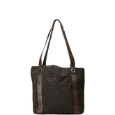 ブルガリ ロゴマニア トートバッグ ハンドバッグ ブラウン キャンバス レザー レディース BVLGARI 【中古】