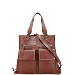 ブルガリ ベッキーバッグ ハンドバッグ ショルダーバッグ 2WAY ブラウン レザー レディース BVLGARI 【中古】