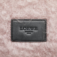 ロエベ マフラー ピンク ブラック ウール レザー モヘヤ レディース LOEWE 【中古】