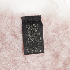 ロエベ マフラー ピンク ブラック ウール レザー モヘヤ レディース LOEWE 【中古】