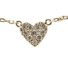 K18YG イエローゴールド ダイヤ0.05ct ハート ネックレス レディース 【中古】