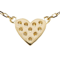 K18YG イエローゴールド ダイヤ0.05ct ハート ネックレス レディース 【中古】