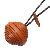 エルメス JOJOBA ホホバ ネックレス オレンジ ブラック レザー レディース HERMES 【中古】