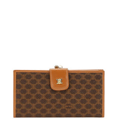セリーヌ マカダム 長財布 ブラウン PVC レザー レディース CELINE 【中古】