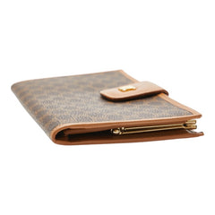 セリーヌ マカダム 長財布 ブラウン PVC レザー レディース CELINE 【中古】
