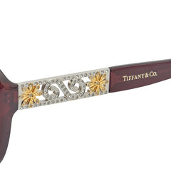 ティファニー ラインストーン サングラス TF4120-B-F ブラウン プラスチック レディース TIFFANY&Co. 【中古】