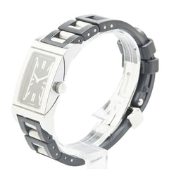 ブルガリ レッタンゴロ 腕時計 RT39S クオーツ ブラック文字盤 ステンレススチール ラバー レディース BVLGARI 【中古】