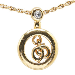 ディオール ロゴ ネックレス ゴールド メッキ レディース Dior 【中古】