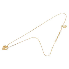 ディオール ロゴ ハート ラインストーン ネックレス ゴールド メッキ レディース Dior 【中古】