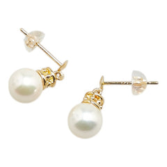 ノーブランド K18YG イエローゴールド アコヤパール7mm ピアス レディース no brand 【中古】