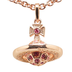 ヴィヴィアンウエストウッド グラデーション オーブ ラインストーン ネックレス ゴールド ピンク メッキ レディース Vivienne Westwood 【中古】