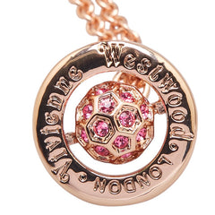 ヴィヴィアンウエストウッド グラデーション オーブ ラインストーン ネックレス ゴールド ピンク メッキ レディース Vivienne Westwood 【中古】