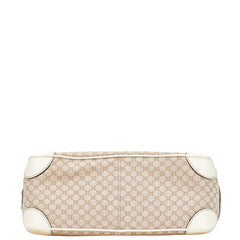 セリーヌ マカダム ブギーバッグ ハンドバッグ ベージュ ホワイト キャンバス レザー レディース CELINE 【中古】