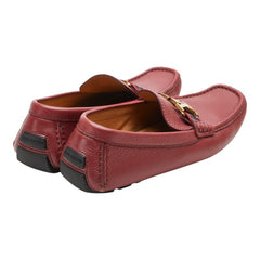 ルイ ヴィトン ドライビングシューズ LVロゴ ローファー サイズ:7 レッド レザー メンズ LOUIS VUITTON 【中古】