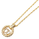 ディオール CDロゴ ラウンド サークル ネックレス ゴールド メッキ レディース Dior 【中古】