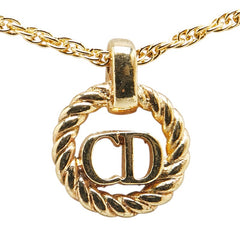 ディオール CDロゴ ラウンド サークル ネックレス ゴールド メッキ レディース Dior 【中古】
