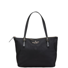 ケイトスペード ロゴ トートバッグ ハンドバッグ ブラック ナイロン レザー レディース Kate Spade 【中古】