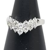Pt900 プラチナ ダイヤ1.00ct V字 リング 指輪 レディース 13号 【中古】