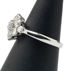Pt900 プラチナ ダイヤ1.00ct 花 フラワー モチーフ リング 指輪 レディース 10.5号 【中古】