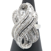K18WG ホワイトゴールド ダイヤ3.30ct リング 指輪 レディース 19号 【中古】
