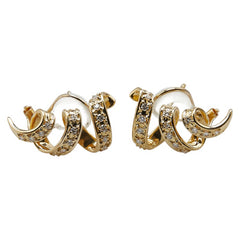 K18YG イエローゴールド ダイヤ0.30ct トルネード ピアス レディース 【中古】