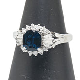 Pt900 プラチナ サファイア1.36ct ダイヤ0.45ct リング 指輪 レディース 16号 【中古】