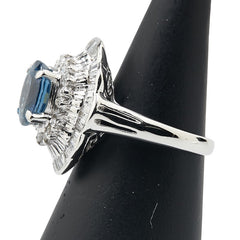 Pt900 プラチナ サファイア2.88ct ダイヤ0.92ct リング 指輪 レディース 11号 【中古】