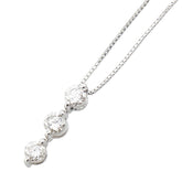 Pt900 プラチナ Pt850 プラチナ ダイヤ0.30ct 3P ダイヤ ペンダントネックレス レディース 【中古】