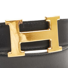 エルメス コンスタンスH ベルト 65 ブラック ブラウン ボックスカーフ クシュベル レディース HERMES 【中古】