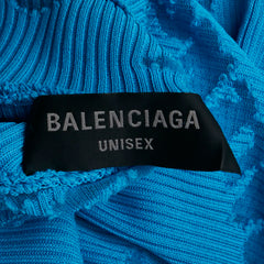 バレンシアガ タートルネック オーバーサイズセーター サイズ:L 719056 ライトブルー レーヨン ナイロン レディース BALENCIAGA 【中古】
