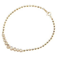 K18YG イエローゴールド ダイヤ0.30ct ブレスレット レディース 【中古】
