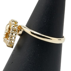 K18YG イエローゴールド ダイヤ0.19ct ハート モチーフ リング 指輪 レディース 10.5号 【中古】