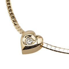 K18YG イエローゴールド ダイヤ0.02ct ハート モチーフ ブレスレット レディース 【中古】