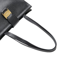 サルヴァトーレフェラガモ ヴァラ トートバッグ ハンドバッグ ブラック PVC レザー レディース Salvatore Ferragamo 【中古】