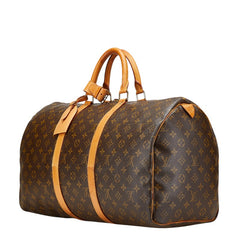 ルイ ヴィトン モノグラム キーポル50 ボストンバッグ M41426 ブラウン PVC レザー レディース LOUIS VUITTON 【中古】