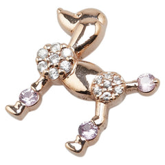 K10PG ピンクゴールド サファイア プードル モチーフ ペンダントトップ レディース 【中古】